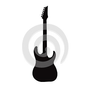 Electric rock guitar. Music instrumental sign Isolated on white background. Trendy Flat style for graphic design, logo