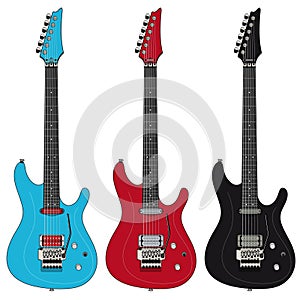 ELECTRIC ROCK GUITAR VECTOR ILLUSTRATION WITH SIMPLE COLOR EDIT