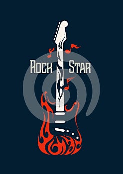 Electric rock guitar vector image