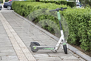 Electric scooter closeup