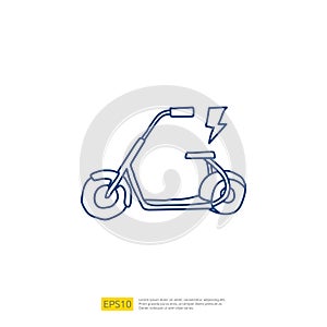 electric scooter doodle icon. electrical vehicle concept sign symbol. Modern city ecological transport vector illustration