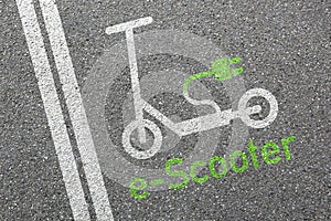Electric scooter e-scooter road sign street eco friendly green mobility city transport
