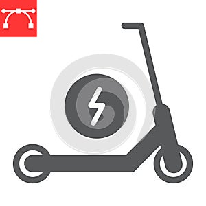 Electric scooter glyph icon