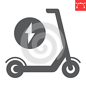 Electric scooter glyph icon