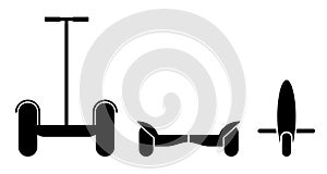 Electric scooter icon set. Simple style set of electric gyroboard - vector