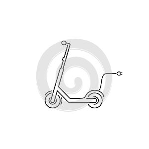 Electric Scooter Line Icon Vector Illustration in flat