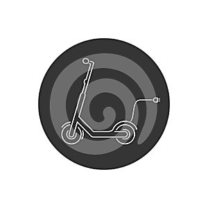 Electric Scooter Line Icon Vector Illustration modern flat style