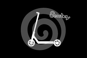 Electric scooter Logo vector white color on black background.