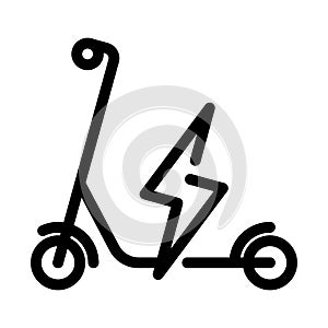 Electric scooter outline style icon. Eco transport Vector illustration