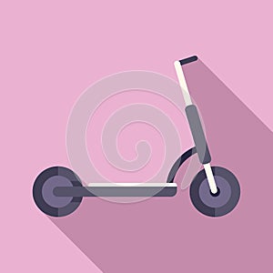 Electric scooter rider icon flat vector. Eco transport