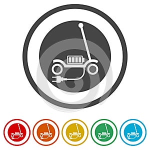 Electric scooter ring icon, color set