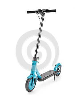Electric scooter on white background