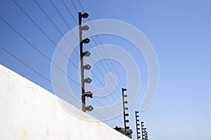 Electric Security Fence on Top Of Boundary Wall