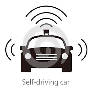 Electric self-driving car icon