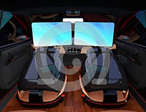 Electric self-driving SUV car interior design