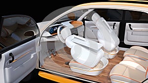 Electric self-driving SUV car interior design