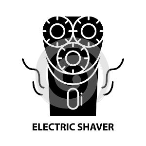 electric shaver icon, black vector sign with editable strokes, concept illustration