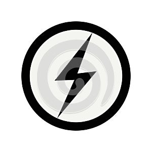 electric shock icon symbol. on white background