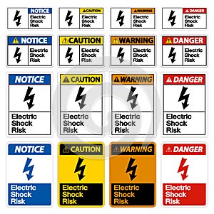 Electric Shock Risk Symbol Sign On White Background