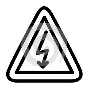electric shock sign flat outline icon