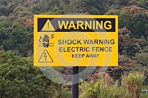 Electric shock warning sign