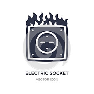 electric socket on fire icon on white background. Simple element illustration from Technology concept