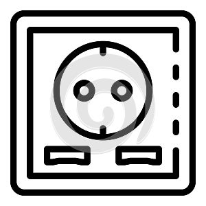 Electric socket on, outline style