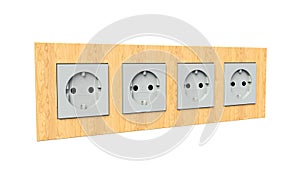 Electric Socket Isolated. 3D rendering