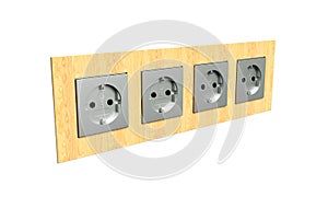 Electric Socket Isolated. 3D rendering