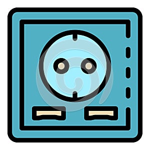 Electric socket on, outline style