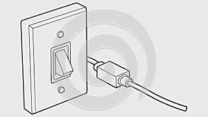 Electric Socket with Plug and Light Switch Icon, vector design Generative AI