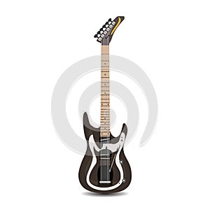 Electric solo guitar, vector flat illustration