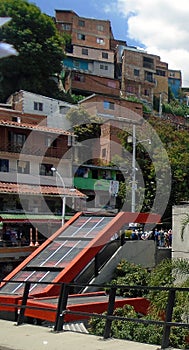 Electric stairs in the favela comune thirteen of medellin