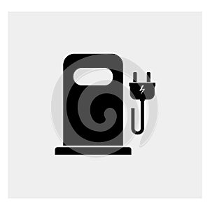 Electric station. Gray background. Vector illustration.