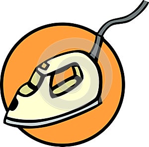 electric steam iron vector illustration