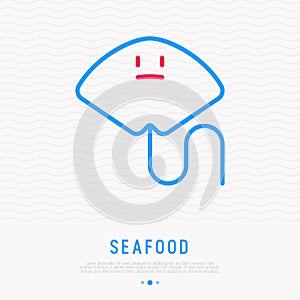 Electric Stingray thin line icon