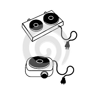 Electric Stove Vector Illustration