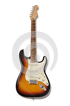 Electric Sunburst Guitar Isolated photo