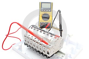 Electric switch on the control panel and multimeter