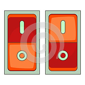 Electric switch icon, cartoon style