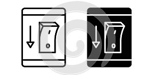 Electric switch thin line icon set