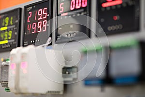 electric switchboard with digital gauges