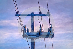 A electric three-phase overhead distribution switch.