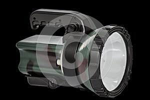 Electric torch, on black background, with clipping path