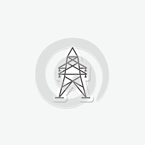 Electric tower icon sticker isolated on gray background