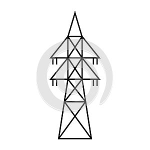 Electric tower. A power line support is a structure for holding wires. Support of an overhead power transmission line.