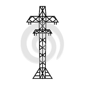 Electric tower. A power line support is a structure for holding wires. Support of an overhead power transmission line.