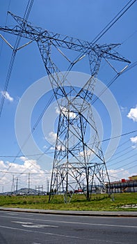 Electric tower and power lines