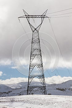 Electric Tower in the Snow