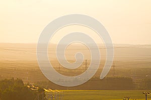 Electric towers and cabels